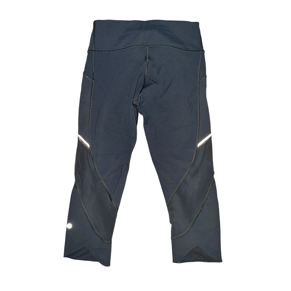 Lululemon Home Stretch Crop Women's Size 6 Melanite Gray Full On Luxtreme Mesh - Picture 3 of 7